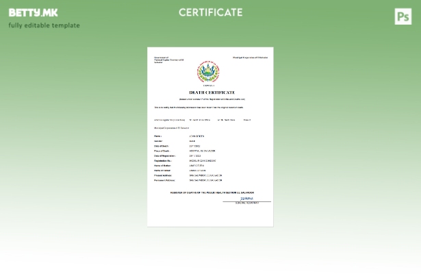 модерен стил Ел Салвадор од витално значење евиденција за смртен шаблон Word и P